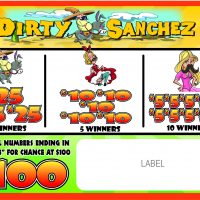DIRTY SANCHEZ PULL TAB 364 TICKETS