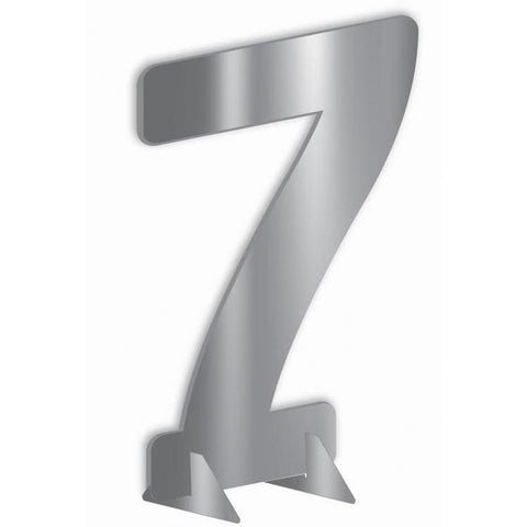 24″ Silver Metallic Number 7