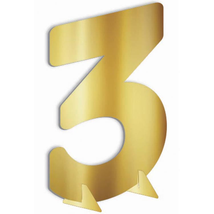 24″ Gold Metallic Number 3