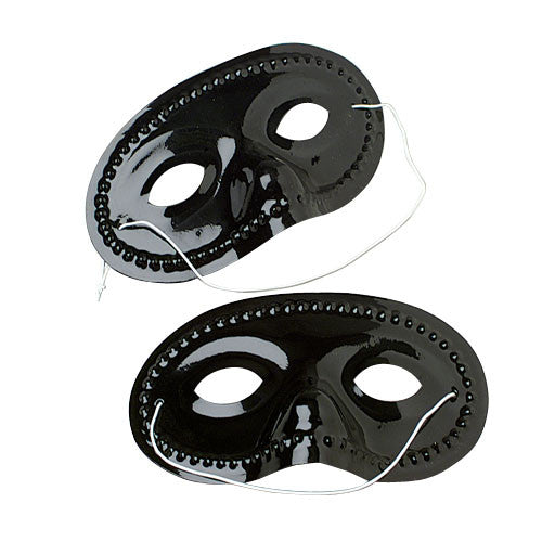BLACK HALF MASK PLASTIC         12 CT/PKG