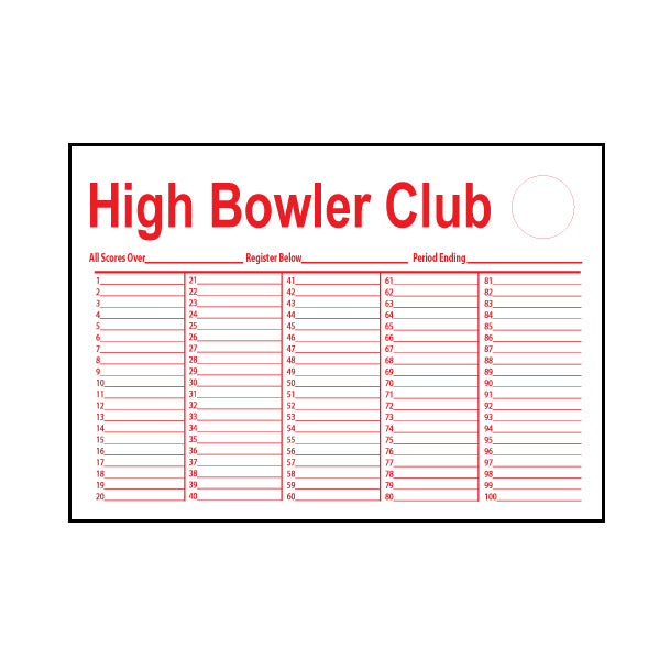 HIGH BOWLER CLUB LINED SEAL CARD, 1 CARD, 5 STYLES – HornerNovelty