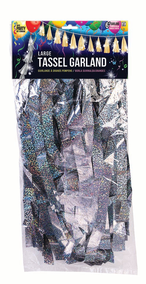 Silver Holo Ballloon Tassel