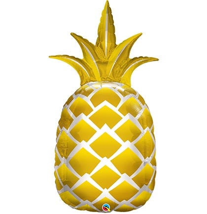 GOLD PINEAPPLE SUPER SHAPE MYLAR BALLOON