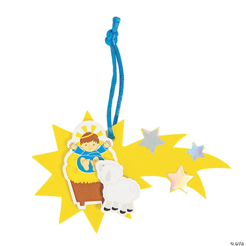 BABY JESUS STAR ORNAMENT CRAFT KIT MAKES 12