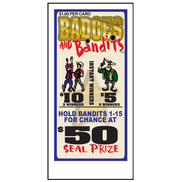 BADGES & BANDITS PULL TAB, 150 TICKETS