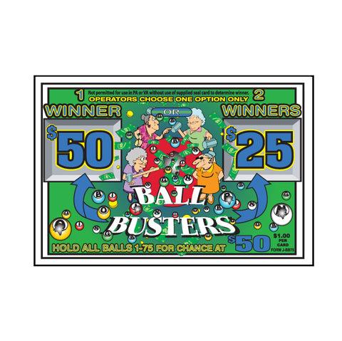 BALL BUSTER PULL TAB 75 TICKETS