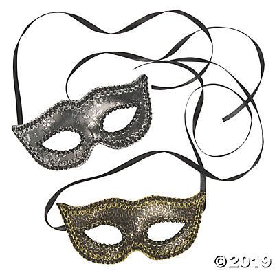 Black, Gold or Silver Masquerade Mask