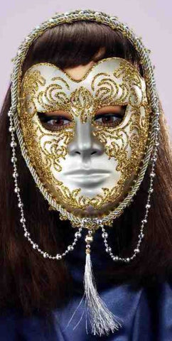 Venetian Silver and Gold Trim Mask