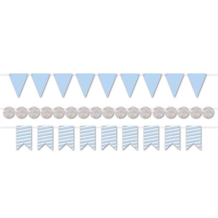 BLUE AND SILVER METALLIC STREAMER KIT 6' - 3 PIECES