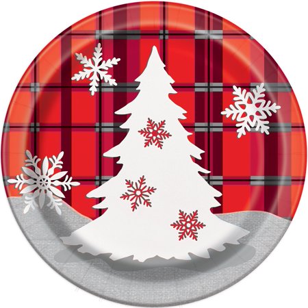 CHRISTMAS PLAID 7" DESSERT PLATES