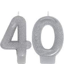 40 - SILVER GLITTER CANDLES
