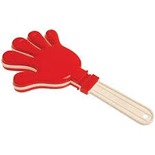 Red and White Jumbo Hand Clapper