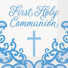 BLUE FIRST HOLY COMMUNION LUNCHEON NAPKINS