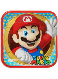 Super Mario 9" Square Paper Plates