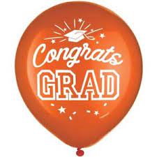 Orange Congrats Grad 12" Latex Balloons