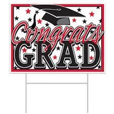 Red Congrats Grad Plastic Yard Sign