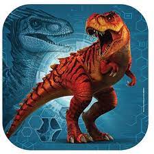 JURASSIC WORLD 9" SQUARE PAPER PLATES
