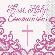 PINK FIRST HOLY COMMUNION LUNCHEON NAPKINS