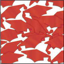 Red Graduation Cap Confetti