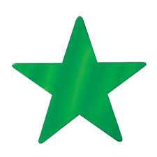 12" Green Foil Star Cutout