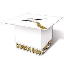White Graduation Cap Card Box