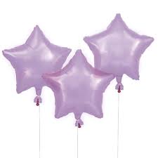 Purple See Thru Star Mylar Balloons