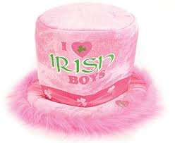 Pink " I Love Irish Boys " Plush Hat