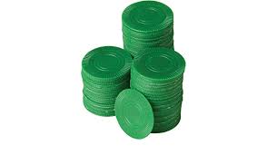 GREEN PLASTIC POKER CHIPS