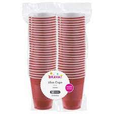 PLASTIC CUPS - APPLE RED  18OZ   50PCS/PKG