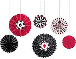 Casino Paper Fan Decorations