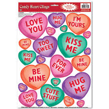 Candy Heart Window Clings