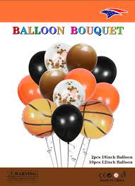 Basketball 12" Latex Balloon Bouquet