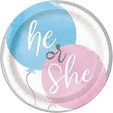 GENDER REVEAL 7" PAPER PLATES