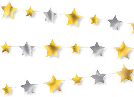 Silver and Gold Stars Garland