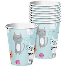 Purr-fect Cat Party 9oz. Hot/Cold Paper Cups