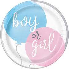 GENDER REVEAL 9" PAPER PLATES
