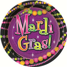 Mardi Gras Beads 7" Paper Plates