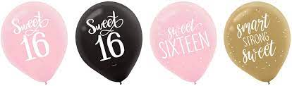 Sweet 16 12" Latex Balloons