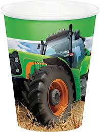 Tractor Time 9oz. Hot/Cold Paper Cups