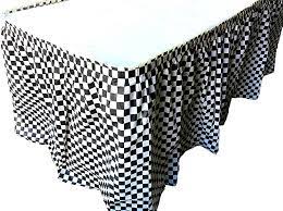 Black and White Checkered Plastic Tableskirt