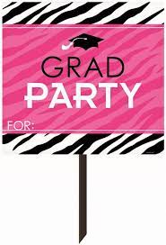 Grad Party Zebra Print Yard Sign