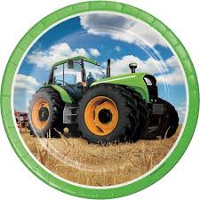 Tractor Time 9" Paper Plates