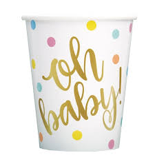 Oh Baby Gold 9oz Paper Cups