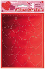 Valentine Metallic Foil Heart Stickers