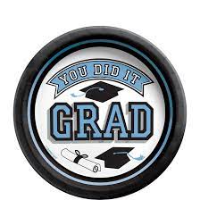 Powder Blue "You Did It" 6.75" Graduation Paper Plates