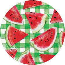 Watermelon Check Cake Plate