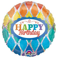 RAINBOW METALLIC HAPPY BIRTHDAY 18" MYLAR BALLOON