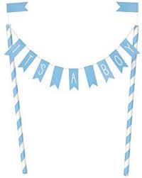 It's A Boy Bunting Cake Topper