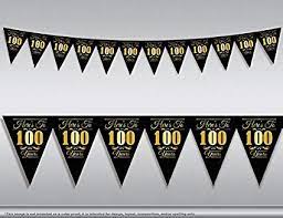 HERES TO 100 YEARS PENNANT BANNER
