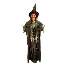 HANGING SONIC BURLAP SCARECROW WITCH PROP